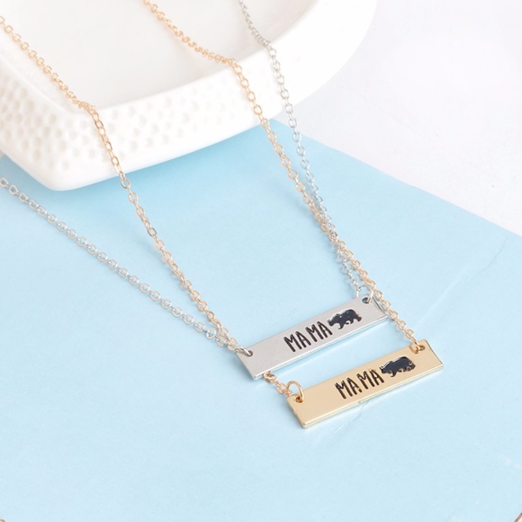 Mama Bear Silver Pendant Necklace - Picture 5 of 6